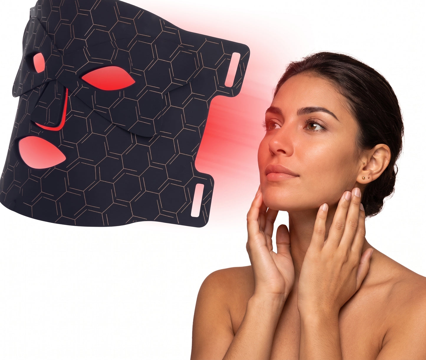 Máscara Facial LED com Terapia de Luz Vermelha para o Rosto e Pele