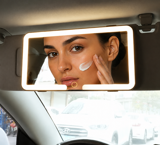 Espelho de Toucador LED para Carro com 3 Modos